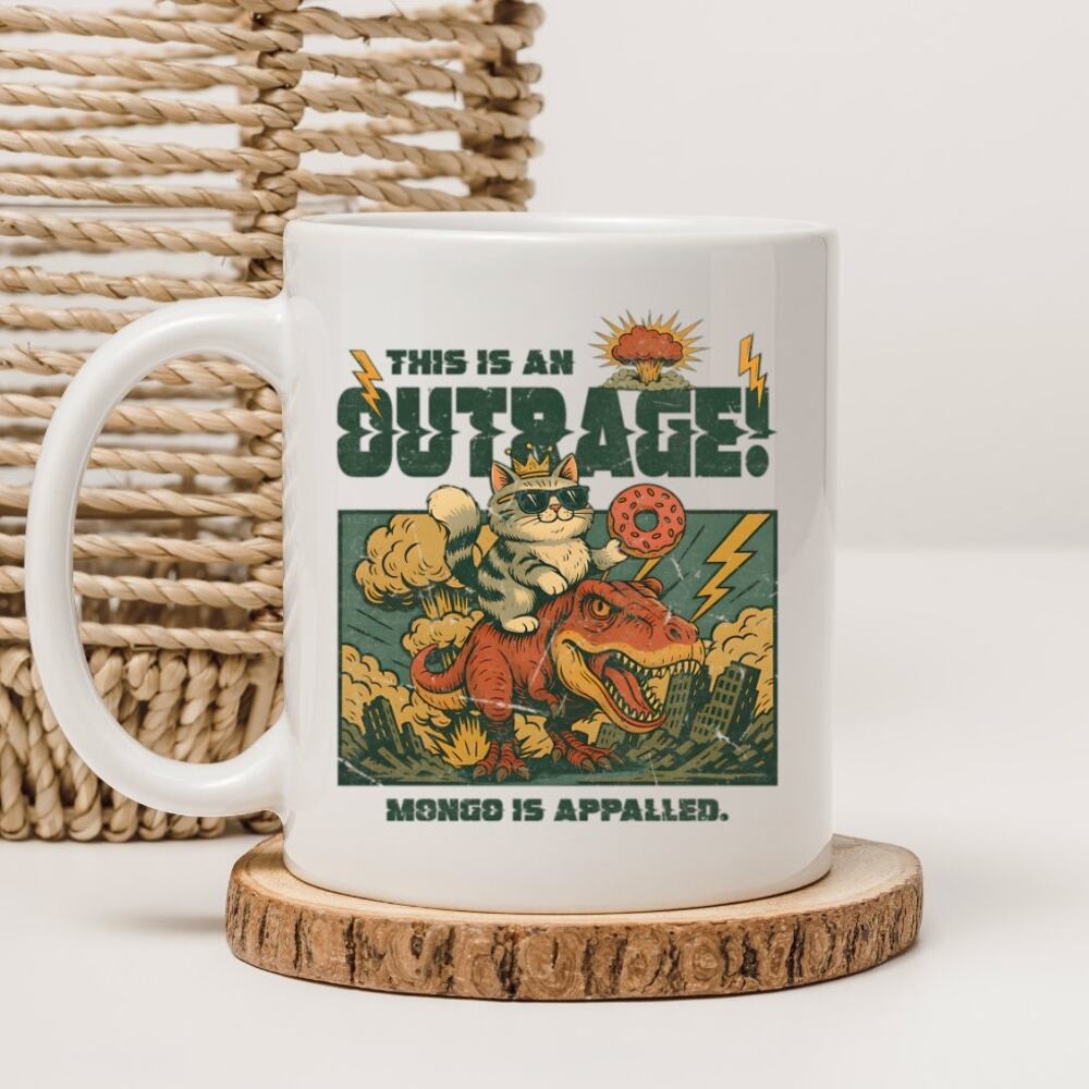 Dungeon Crawler Carl 15 oz Mug Coffee Cup Donut Cat Funny Novel Book 31